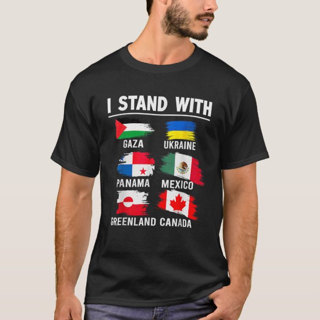 Camiseta Estoy con Canadá Groenlandia México Panamá Gaza U (Anverso)