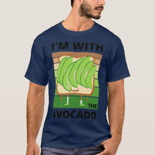 Camiseta Estoy con el aguacate sobre el diseño oscuro de la