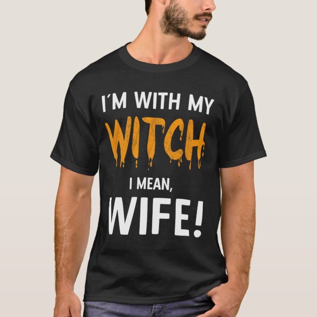 Camiseta Estoy con el disfraz de bruja de Halloween de Pare (Anverso)