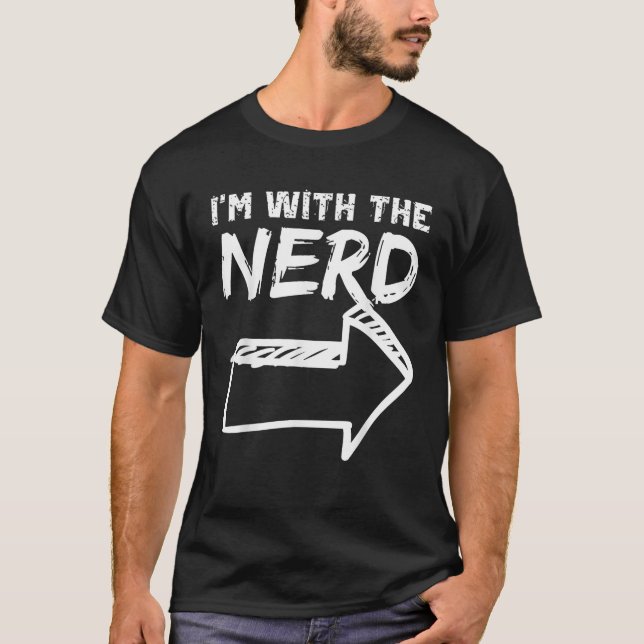 Camiseta Estoy con el nerd Arrow RIGHT Funny Halloween Cute (Anverso)