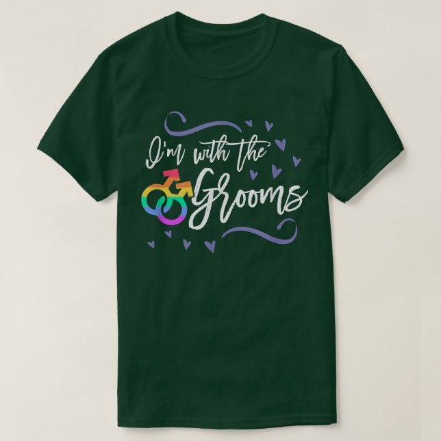 Camiseta Estoy Con El Novio Boda LGBTQ Gay Bach A juego (Diseño del anverso)