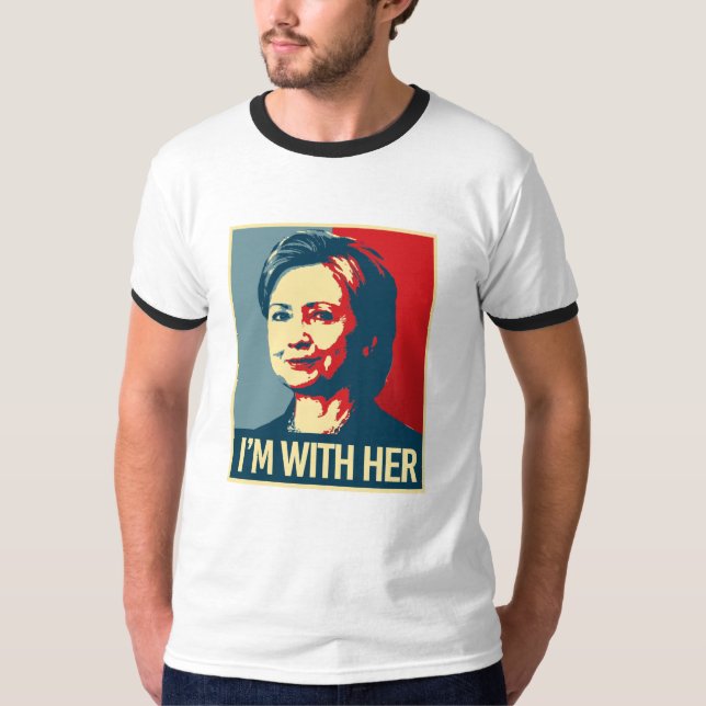 Camiseta estoy con el poster de hillary - - (Anverso)