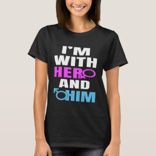 Camiseta Estoy con ella y él, trío Orgullo Bisexual Polya