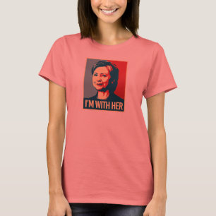 Camiseta estoy con hillary poster - -
