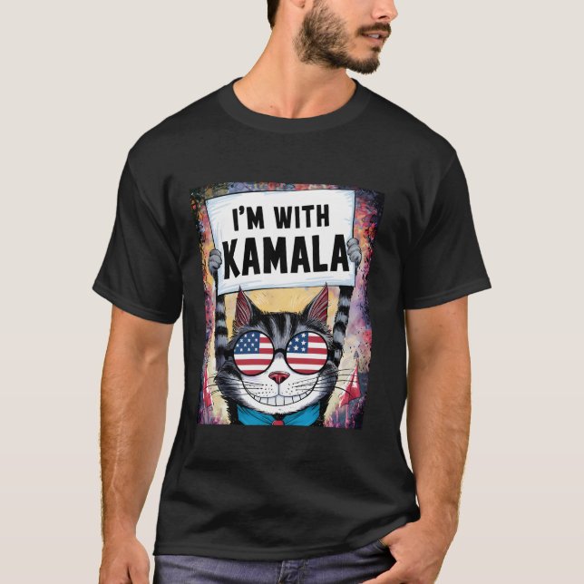 Camiseta Estoy con Kamala Harris Walz 2024 Cat Ladies Harri (Anverso)