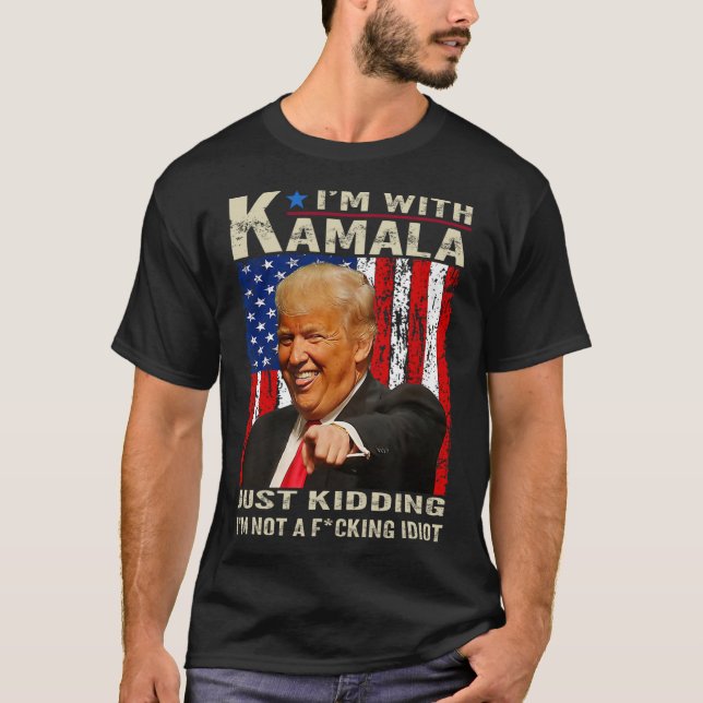 Camiseta Estoy con Kamala, solo me está matando a mí, no a  (Anverso)