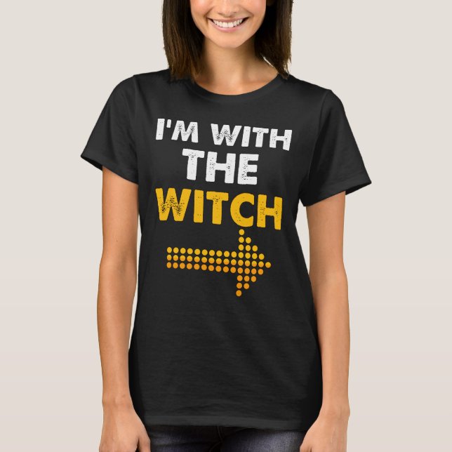 Camiseta Estoy con la divertida pareja de Halloween de Witc (Anverso)