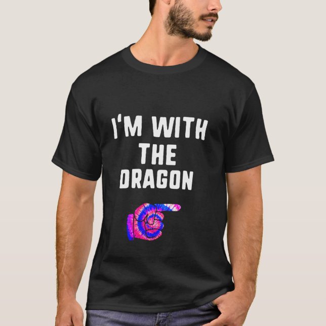 Camiseta Estoy con la pareja de partidos de Dragon Tie Dye  (Anverso)