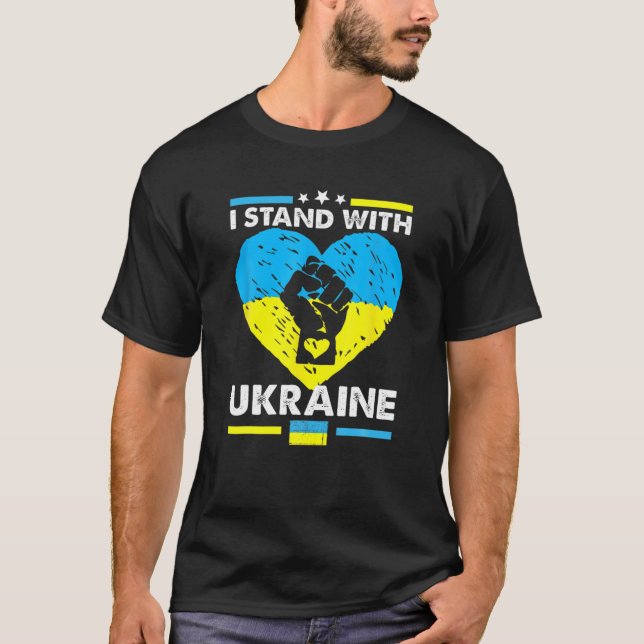 Camiseta Estoy con los partidarios de la bandera ucraniana  (Anverso)