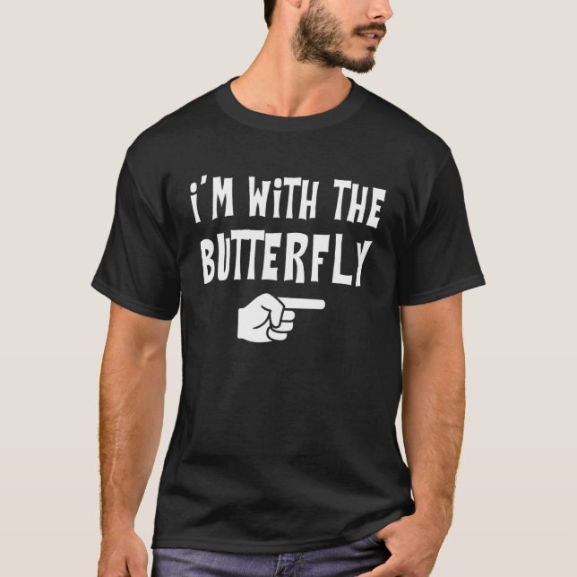Camiseta Estoy con mariposas Fiestas de disfraces de Hallow (Anverso)