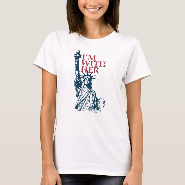 Camiseta Estoy con su estatua de Lady Liberty Patriótica (Anverso)