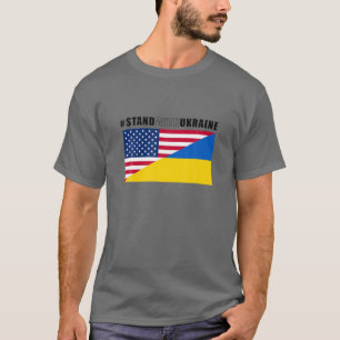 Camiseta Estoy Con Ucrania. Bandera De Estados Unidos Y Ucr