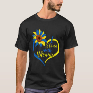 Camiseta Estoy con Ucrania del corazón del girasol Ucrania