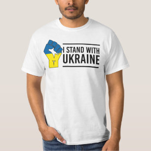 Camiseta Estoy con Ucrania   Puño de la mano de la bandera 