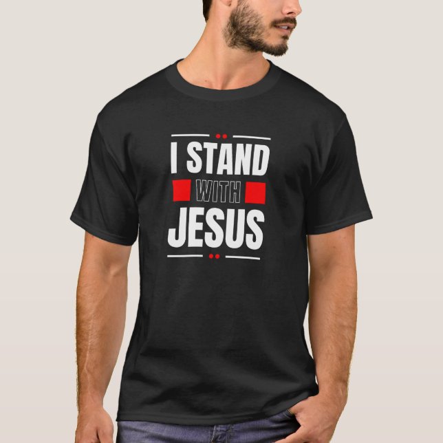 Camiseta Estoy de acuerdo con Jesus Bold Christian Tee (Anverso)