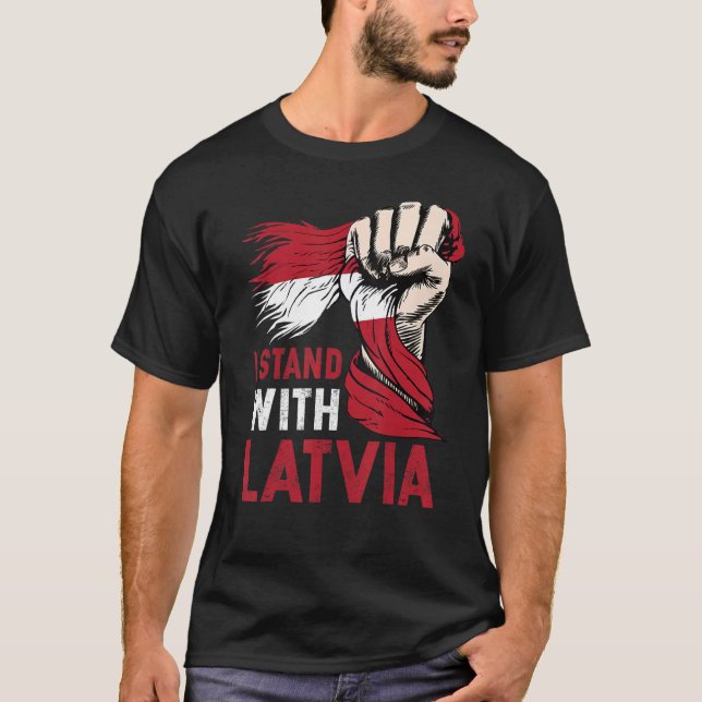 Camiseta Estoy De Acuerdo Con Letonia Que Apoya A Hombres D (Anverso)
