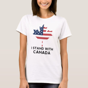 Camiseta Estoy de pie con Canadá América Bandera de los Est