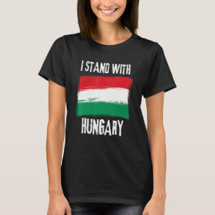 Camiseta Estoy de pie con la bandera húngara de Hungría