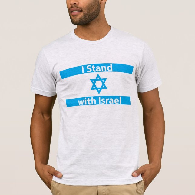 Camiseta Estoy de pie con la bandera israelí - Judaica judí (Anverso)
