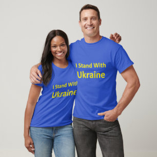 Camiseta Estoy de pie con Ucrania amarillo en azul