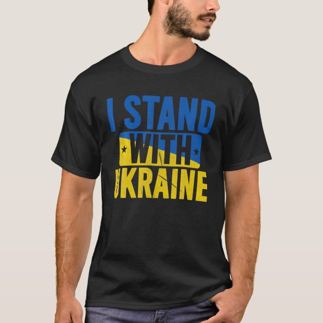 Camiseta Estoy de pie con Ucrania bandera ucraniana liberta (Anverso)