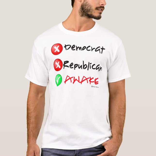 Camiseta Estoy despierto. No Demócrata o republicano (Anverso)