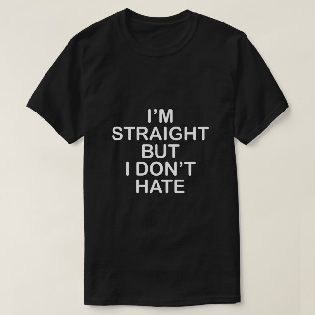 CAMISETA ESTOY DIRECTO PERO NO ODIO. ALIADO LGBT (Diseño del anverso)