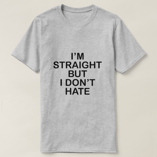 CAMISETA ESTOY DIRECTO PERO NO ODIO. ALIADO LGBT (Diseño del anverso)