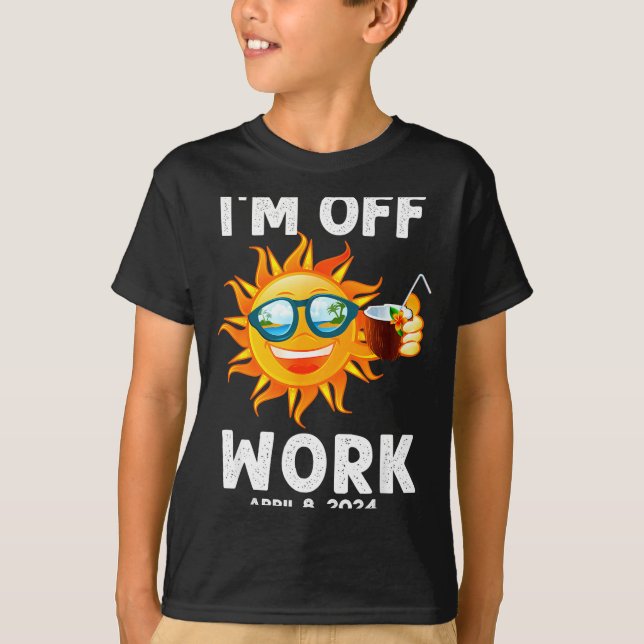Camiseta Estoy Eclipse Solar Sol Fuera del Trabajo (Anverso)