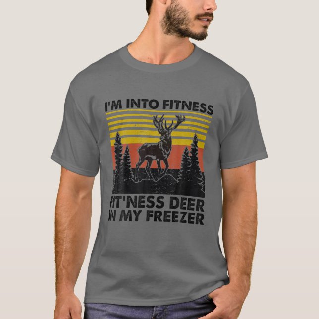 Camiseta Estoy en el ciervo apto para el fitness en mi Hunt (Anverso)