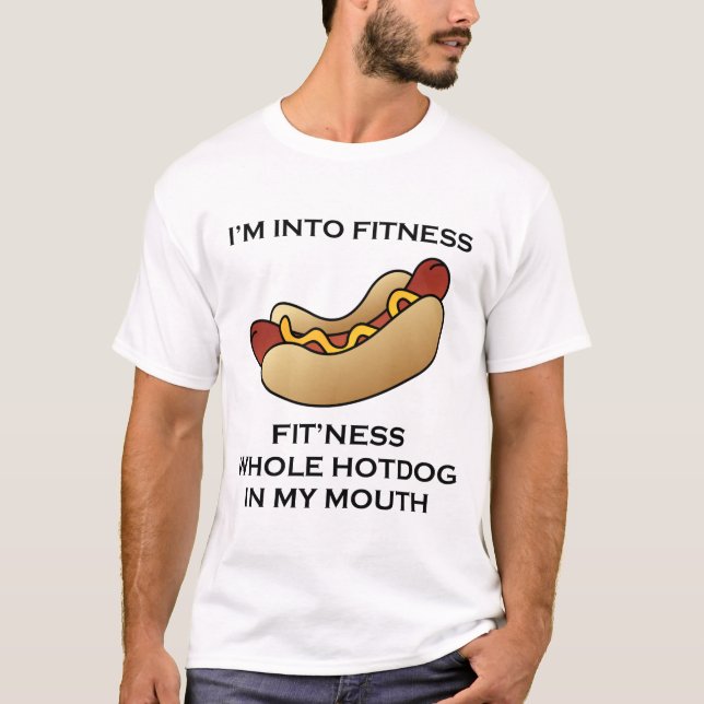 Camiseta Estoy en el perrito caliente de la aptitud (Anverso)