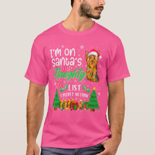 Camiseta Estoy en el travieso perro de Santa Cute Yorkshire