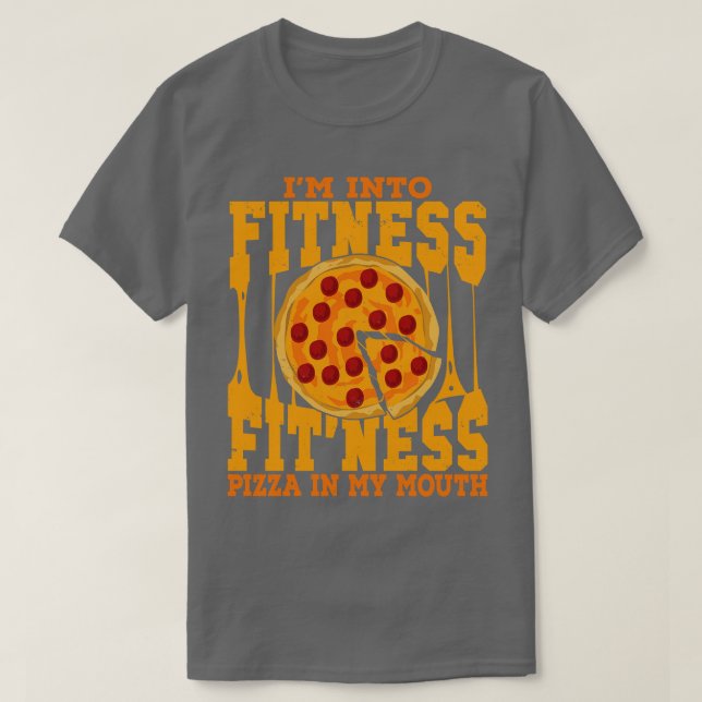 Camiseta Estoy En Fitness Fitness Fitness Pizza En Mi Boca (Diseño del anverso)