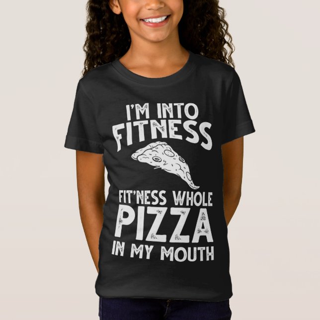 Camiseta Estoy En Fitness Pizza En Mi Boca Gimnasio Exer (Anverso)
