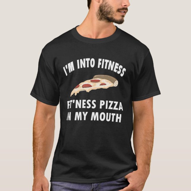 Camiseta Estoy en forma de pizza entera en mi boca (Anverso)