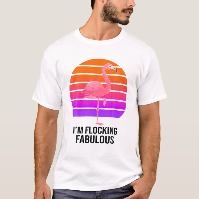 Camiseta Estoy en tropel del fabuloso Flamingo Rosa Hawaiia (Anverso)