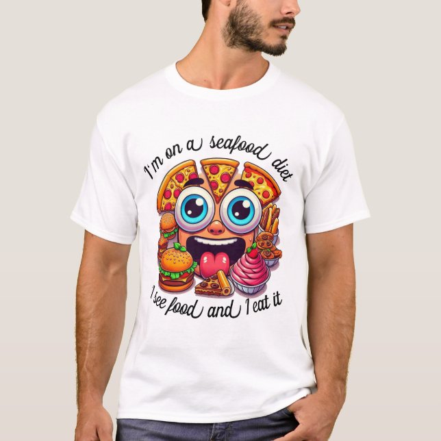 Camiseta Estoy en una dieta de marisco (Anverso)