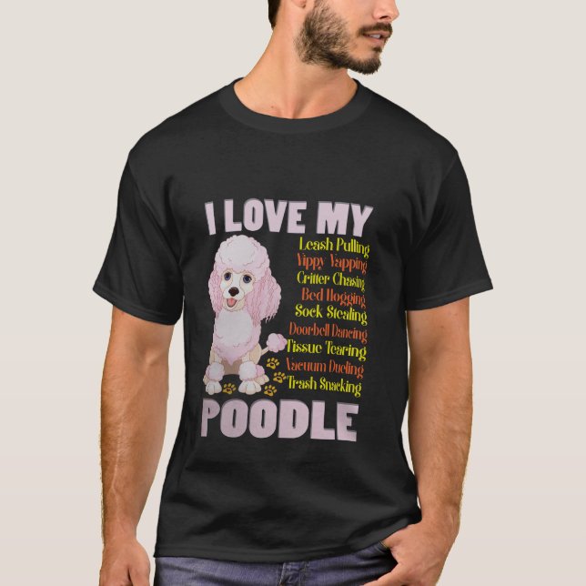 Camiseta Estoy enamorada de mi perro caniche (Anverso)