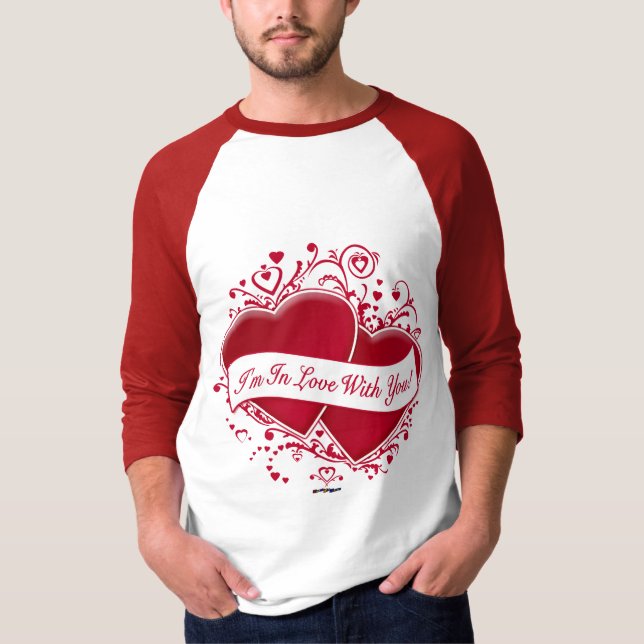 Camiseta ¡Estoy Enamorado De Ti! Corazones rojos (Anverso)