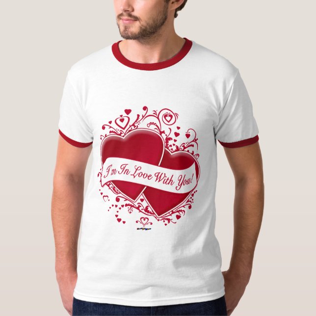 Camiseta ¡Estoy Enamorado De Ti! Corazones rojos (Anverso)