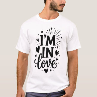 Camiseta ESTOY ENAMORADO Tipografía minimalista Romántica m
