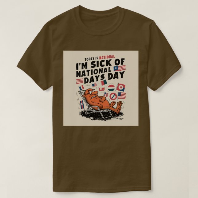 Camiseta Estoy enfermo del Día Nacional de los Días (Diseño del anverso)