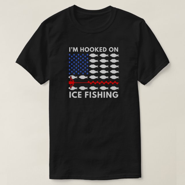 Camiseta Estoy enganchado a la pesca con hielo | Pesca de h (Diseño del anverso)