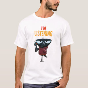 Camiseta Estoy Escuchando Regalo de Humor de Oficina Cuervo