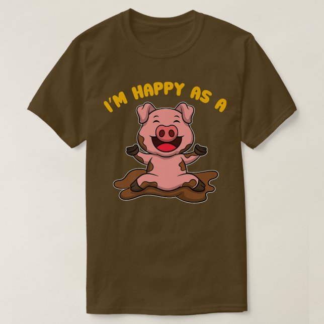 Camiseta Estoy feliz como granjero de cerdo premium (Diseño del anverso)