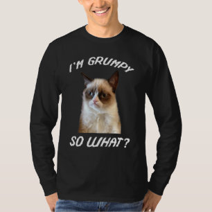 Camiseta Estoy gruñón así que qué Meme de gato enojado