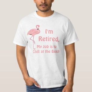 Camiseta Estoy Jubilado Tema Divertido de Playa Flamenco Ju