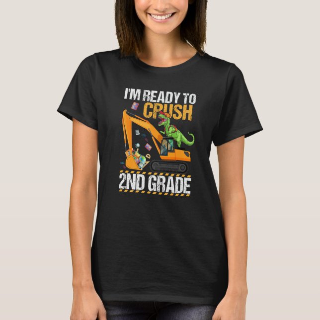 Camiseta Estoy Listo Aplastar Dinosaurios De Construcción D (Anverso)