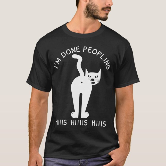 Camiseta Estoy listo Gato enojado Gato Peopling (Anverso)