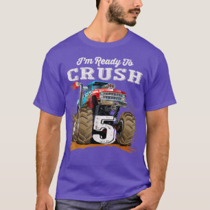 Camiseta Estoy listo para aplastar 5 camiones monstruo Cump